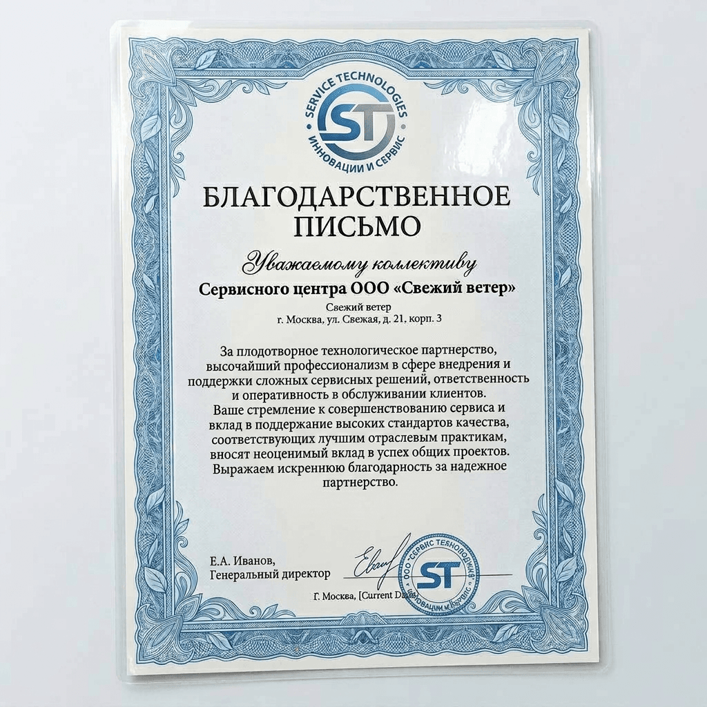 Благодарность от Beko Technologies